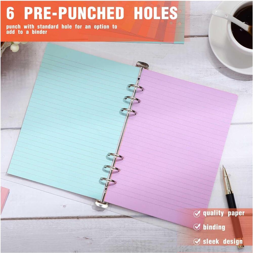 A5 6 Ring Refill Paper, Multicolored, 960 Sheets, NIP - Picture 6 of 7
